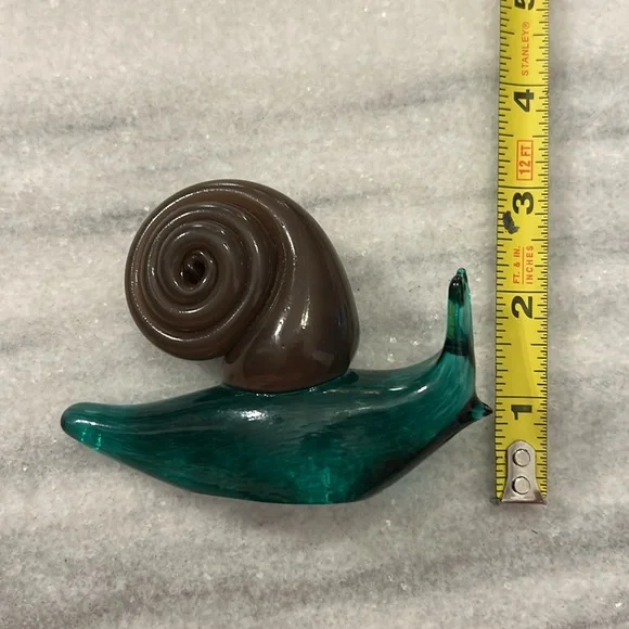 Henryk Rysz Signed Hand Blown Art Glass Snail Sculpture Figurine Rare 2006